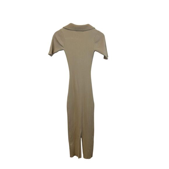 Caroline Constas REVOLVE Ribbed Knit Crochet Cream V-Neck Midi Dress Size XS - Picture 5 of 8